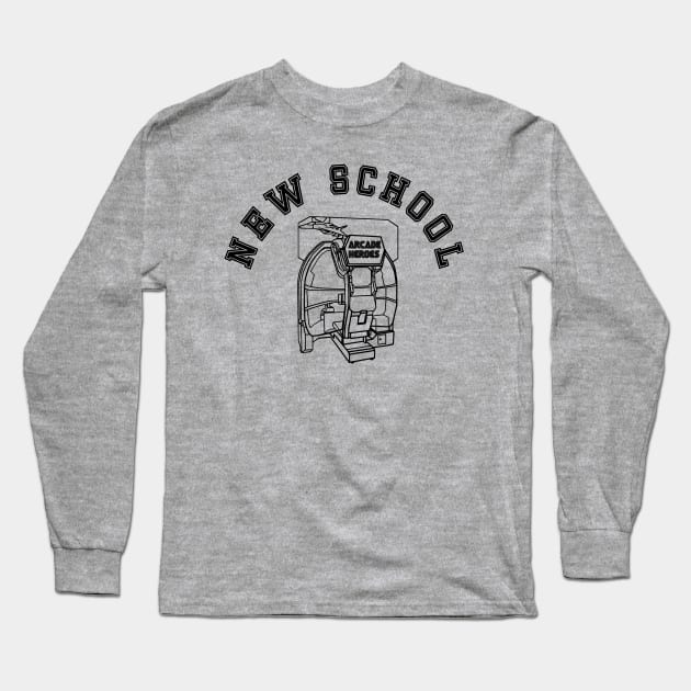 New School Arcade Gamer Long Sleeve T-Shirt by arcadeheroes